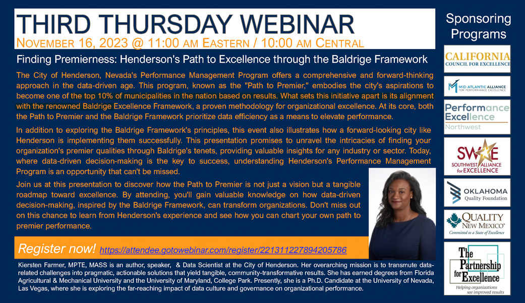 Finding Premierness: Henderson, NV's Path to Excellence through the Baldrige Framework